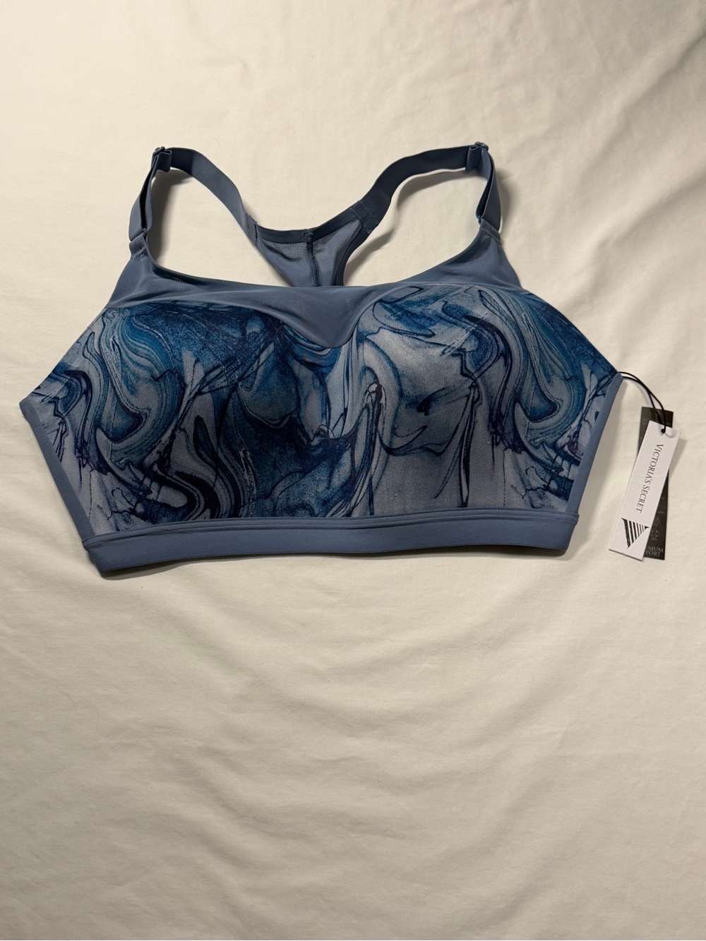 Victoria's Secret Woman's 34DDD Blue Marble Racerback Sports Bra